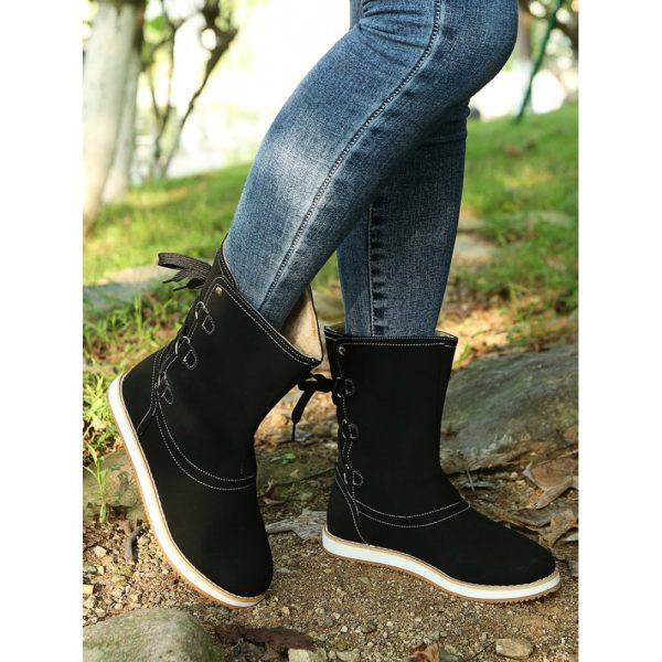 Casual Leopard Snake Print Lace-up Print Boots - Image 28
