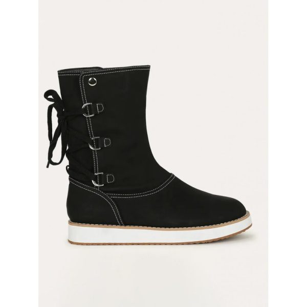 Casual Leopard Snake Print Lace-up Print Boots - Image 32
