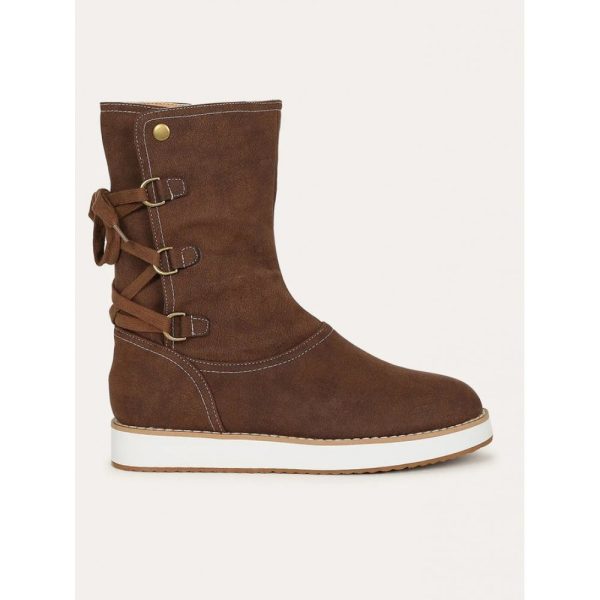 Casual Leopard Snake Print Lace-up Print Boots - Image 38