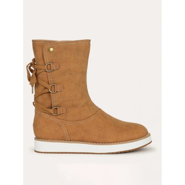 Casual Leopard Snake Print Lace-up Print Boots - Image 7