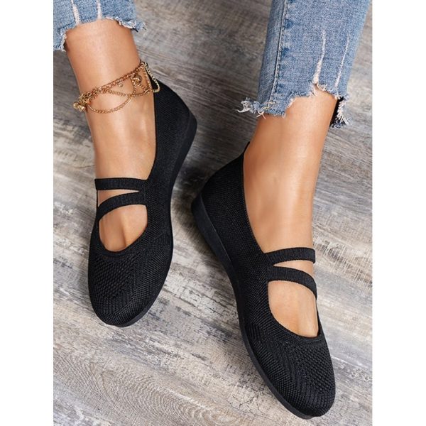 Soft and Comfortable Breathable Flyknit Mary Jane Flats - Image 12