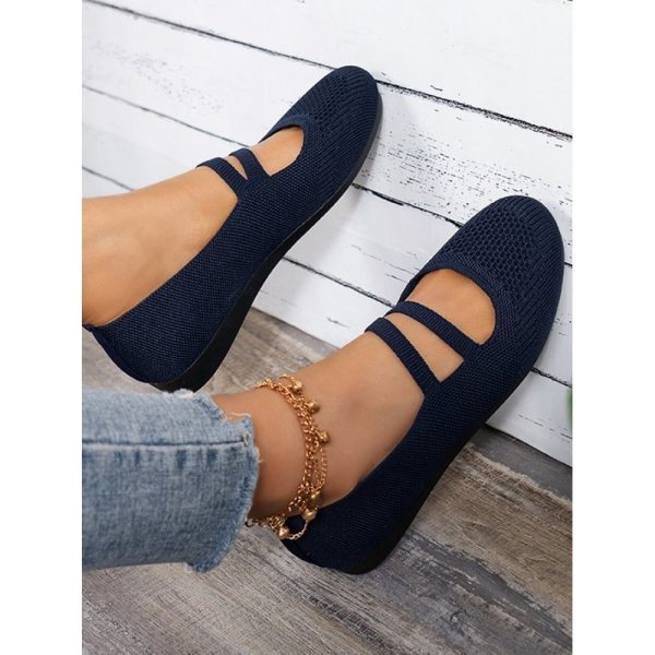 Soft and Comfortable Breathable Flyknit Mary Jane Flats - Image 17