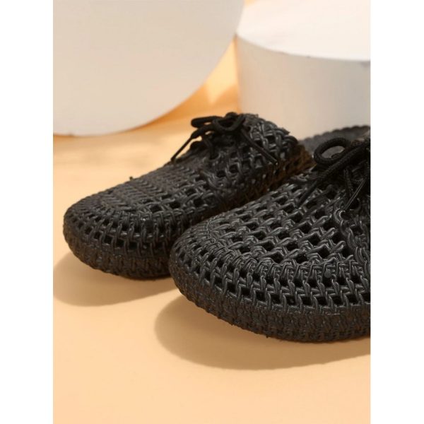 Women Lace Up Hollow Out Waterproof Beach Mules - Image 38