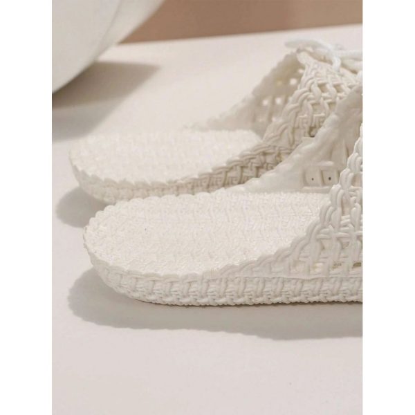 Women Lace Up Hollow Out Waterproof Beach Mules - Image 7