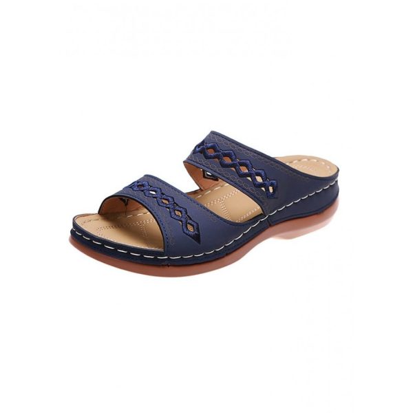 Retro Style Hollow Out Circular Embroidery Foot Casual Slippers - Image 11