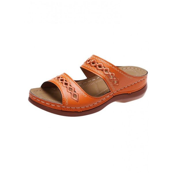 Retro Style Hollow Out Circular Embroidery Foot Casual Slippers - Image 26