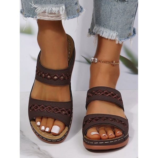 Retro Style Hollow Out Circular Embroidery Foot Casual Slippers - Image 35