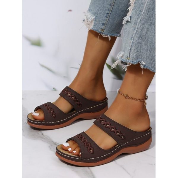 Retro Style Hollow Out Circular Embroidery Foot Casual Slippers - Image 37