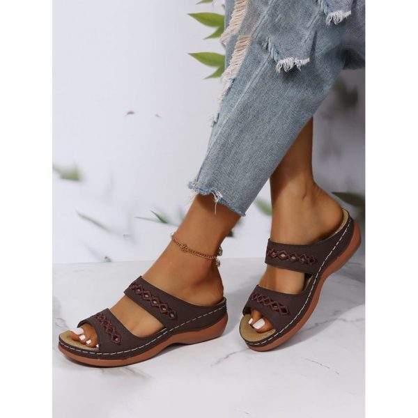 Retro Style Hollow Out Circular Embroidery Foot Casual Slippers - Image 38