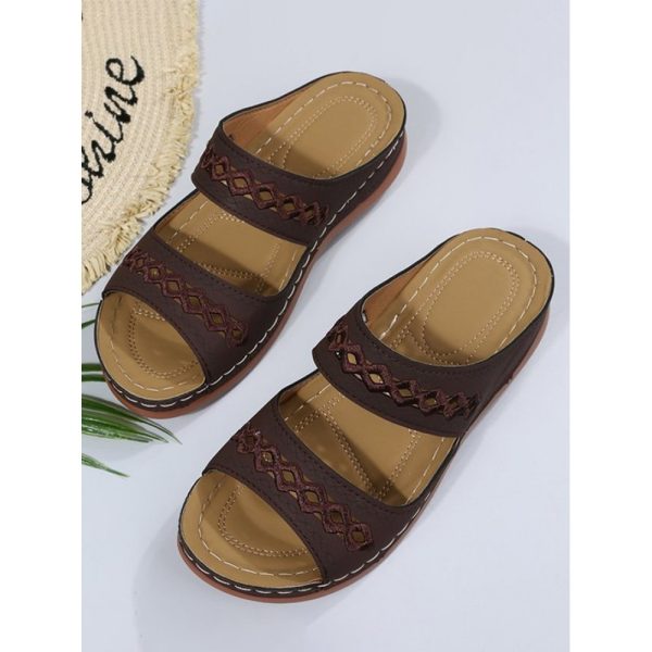 Retro Style Hollow Out Circular Embroidery Foot Casual Slippers - Image 39
