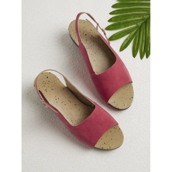 Retro Solid Simple Open Toe Chunky Heel Sandals - Image 22