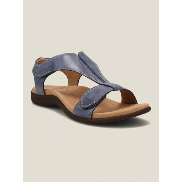 Retro Solid Color Casual Velcro Portable Sandals - Image 13