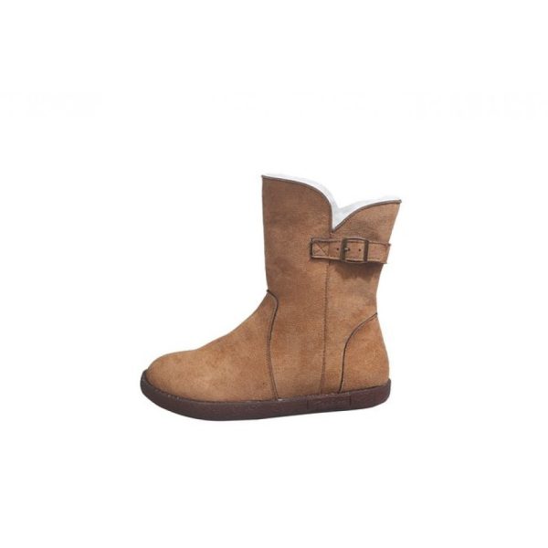 West Style Plain Slip On Flat Heel Snow Boots - Image 6