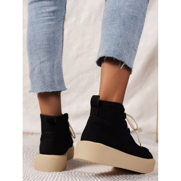 Casual Plain Non-Slip Zipper Block Heel Moccasin Boots - Image 19