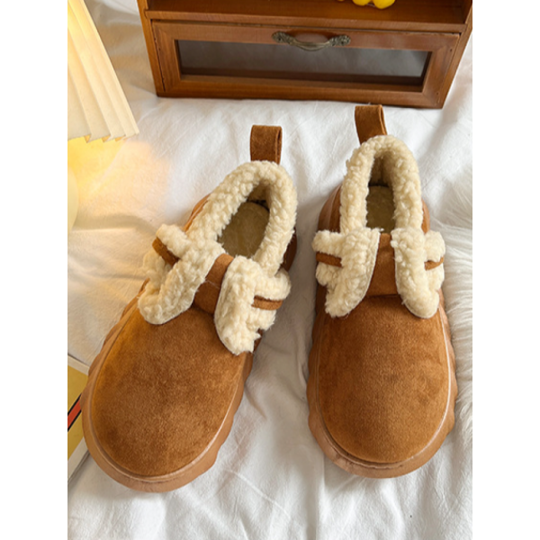 Casual Plain Slip On Flat Heel Snow Boots - Image 2