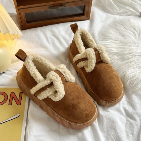 Casual Plain Slip On Flat Heel Snow Boots - Image 4