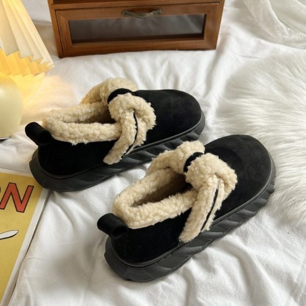 Casual Plain Slip On Flat Heel Snow Boots - Image 5